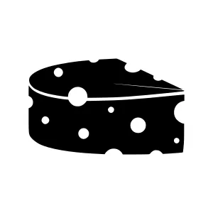 Cheese Slice Icon - Simple Black Silhouette