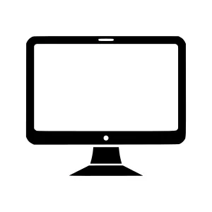 Computer Monitor Icon - Black Outline