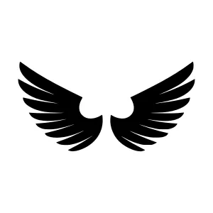 Black Wings Icon - Vector Illustration