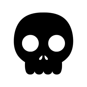 Minimalist Black Skull Icon