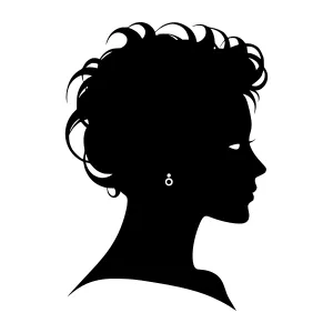 Elegant Woman Silhouette - Black & White Vector