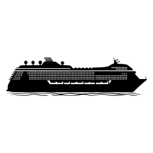 Silhouette Cruise Ship on Water