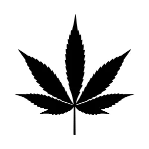 Black Cannabis Leaf Silhouette Icon