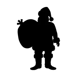 Silhouette Santa Claus Christmas Gift