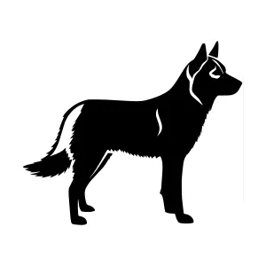Black Silhouette Dog Vector Graphic