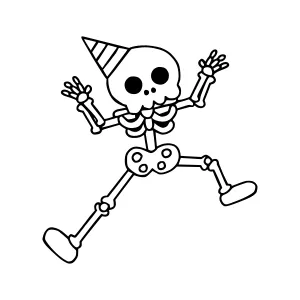 Cartoon Skeleton Party Dancer