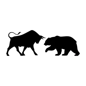 Bull & Bear Stock Market Icons - Minimalist Design