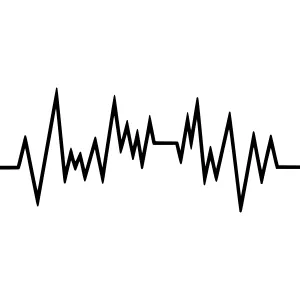 Heartbeat Line Art - ECG Waveform Graphic