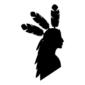 Native American Silhouette Feather Headdress