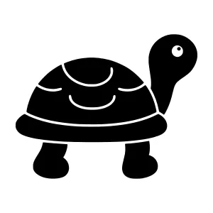 Black Silhouette Turtle Icon - Vector Illustration