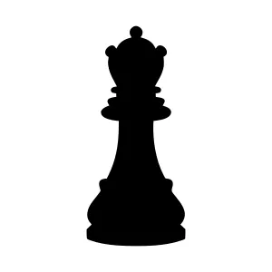 Chess King Silhouette - Black on White