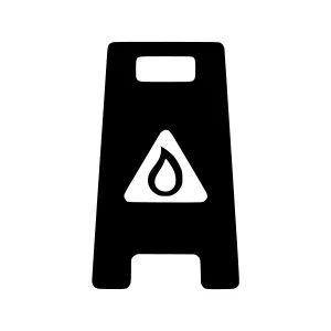 Wet Floor Warning Sign Icon - Vector Illustration