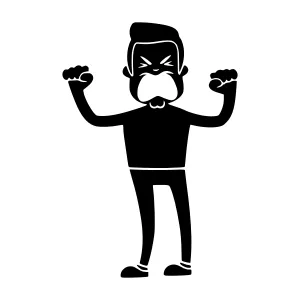 Angry Man Silhouette Vector Illustration