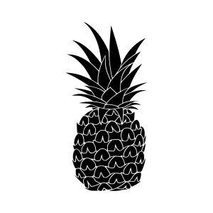 Black Pineapple Silhouette Vector Illustration