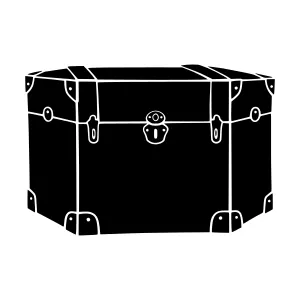 Vintage Suitcase Illustration - Black & White