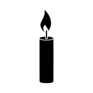 Black Silhouette Candle Flame Icon