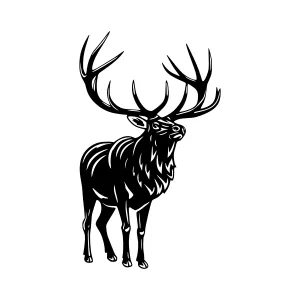Black Silhouette Elk Illustration