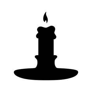 Black Silhouette Candle Flame Icon