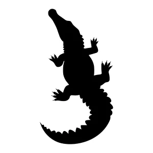 Black Silhouette Crocodile Vector Icon