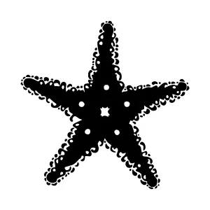 Black Starfish Silhouette Vector Icon