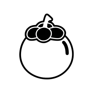 Black Fruit Icon - Simple Outline Vector