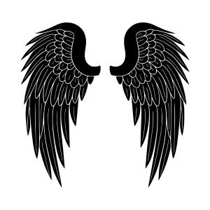 Black Angel Wings Silhouette Vector