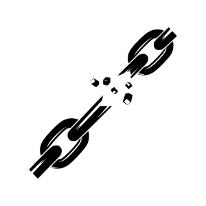 Broken Chain Icon - Illustration