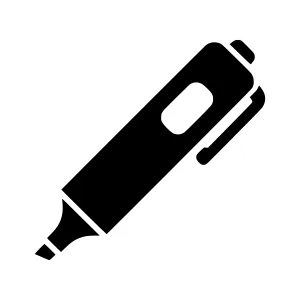 Black Highlighter Marker Icon - Vector Illustration
