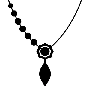 Geometric Necklace Icon - Black Silhouette