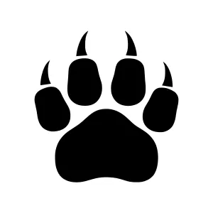 Black Paw Print Icon - Vector Illustration
