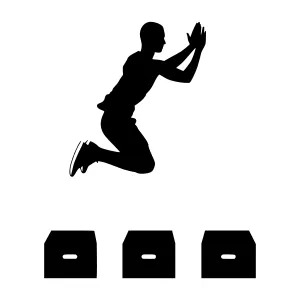 Silhouette Athlete Jump Box Training