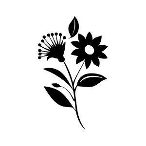 Black Flower Silhouette Vector Illustration