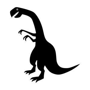 Silhouette Dinosaur Illustration - Black on White