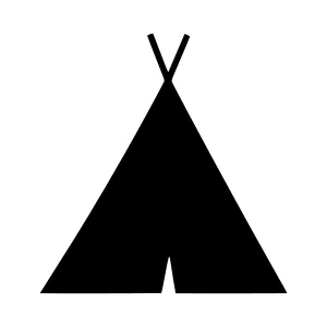 Black Tent Icon - Minimalist Camping Symbol