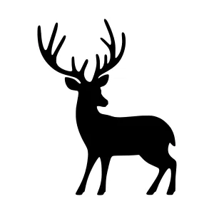 Silhouette Deer Graphic - Elegant Black Animal Design