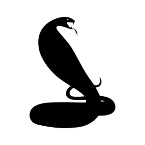 Black Snake Silhouette Logo Design