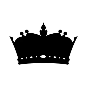 Black Crown Silhouette Vector Icon