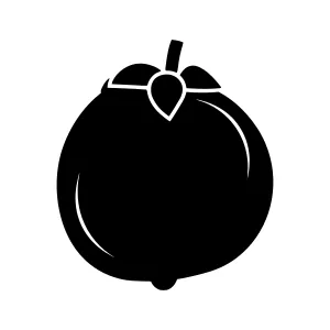 Black Plum Silhouette Icon