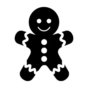 Black Gingerbread Man Icon - Vector Illustration