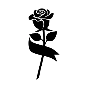 Black Rose Silhouette Vector Illustration