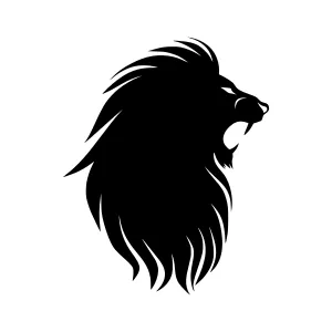 Black Lion Head Silhouette Vector Illustration