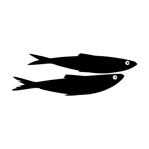 Black Fish Silhouettes - Minimalist Icon