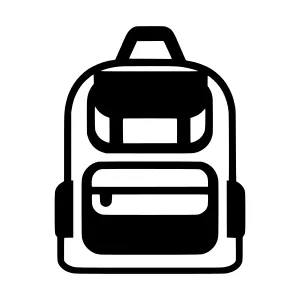 Black Backpack Icon - Vector Illustration