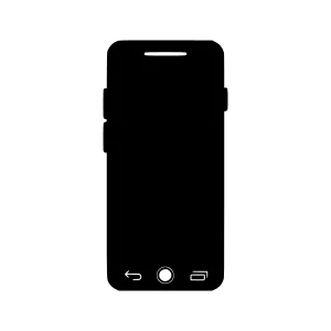 Smartphone Icon - Black Outline on White