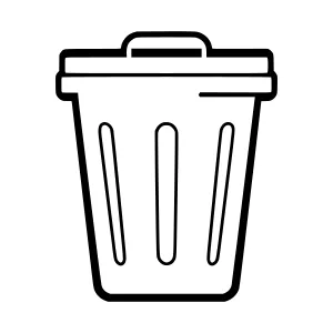 Simple Black Trash Can Icon