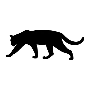Silhouette Panther Walking - Vector Animal Graphic
