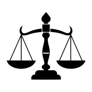 Scales of Justice Icon - Black Silhouette