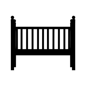 Black Baby Crib Silhouette Icon