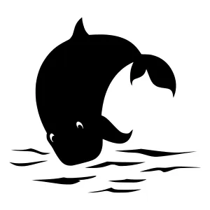 Silhouette Dolphin Wave Graphic