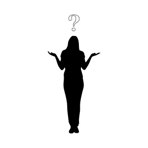 Silhouette Woman Question Mark - Uncertainty Design
